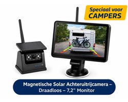 Draadloze Magnetische Achteruitrijcamera – Solar – 7.2 Inch Display – HD Nachtzicht – Voor Camper, Caravan, Aanhanger en Trailer