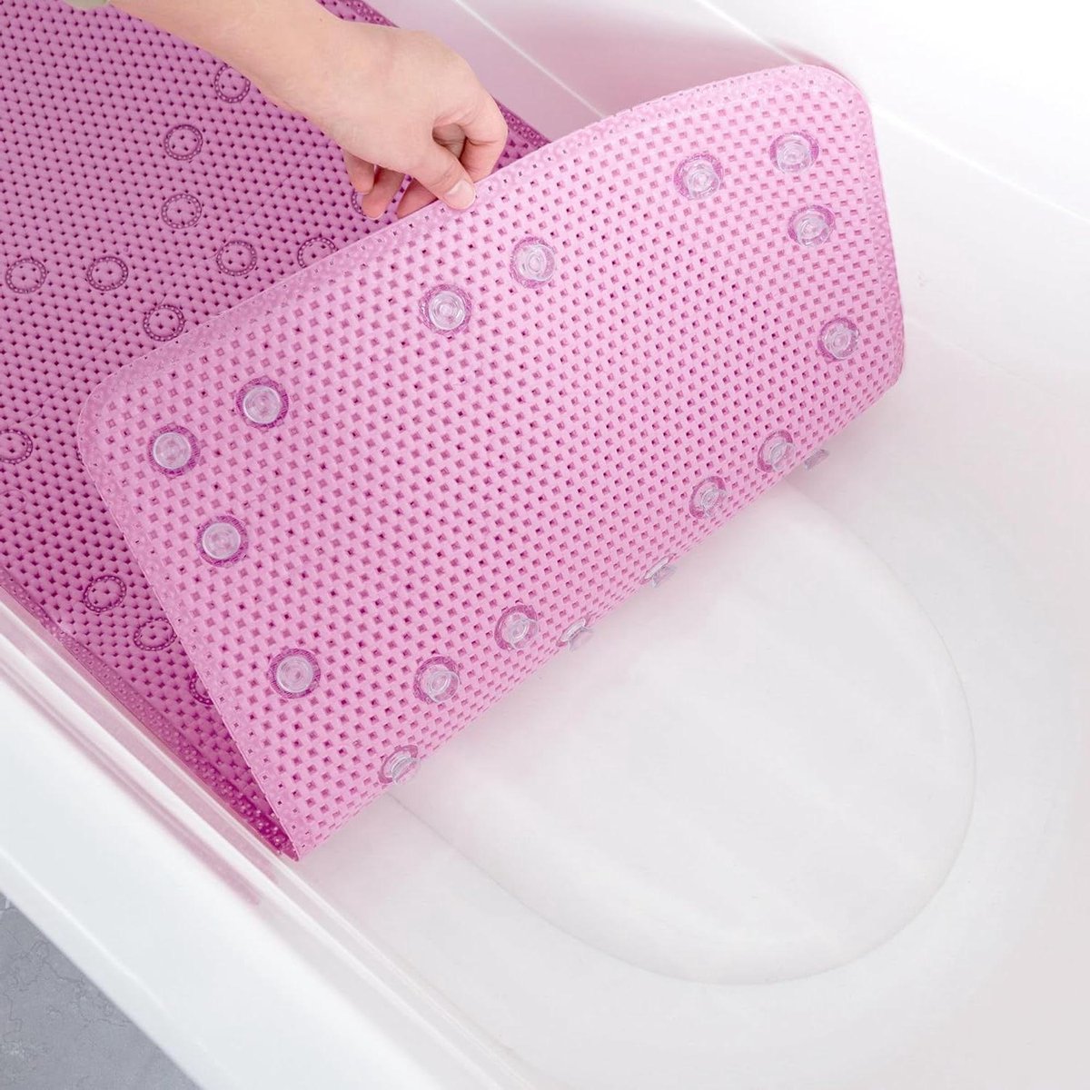 Badmat Antislip - Douchemat Schuim - Veilig Douchen - 58 Krachtige Zuignappen - 91 x 43 cm - Lichtpaars