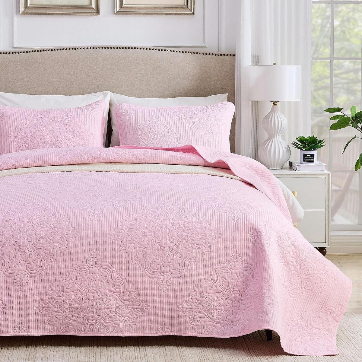 Donsdeken Set - Dekbedovertrek Sprei - Slaapkamer Decoratie - Ultrasonisch Gestikt - 240 x