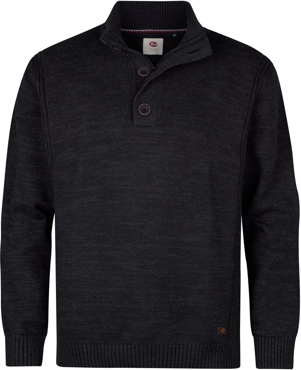 Petrol Industries - Heren Plus Size gemêleerde trui steelbridge - Zwart - Maat 3XL