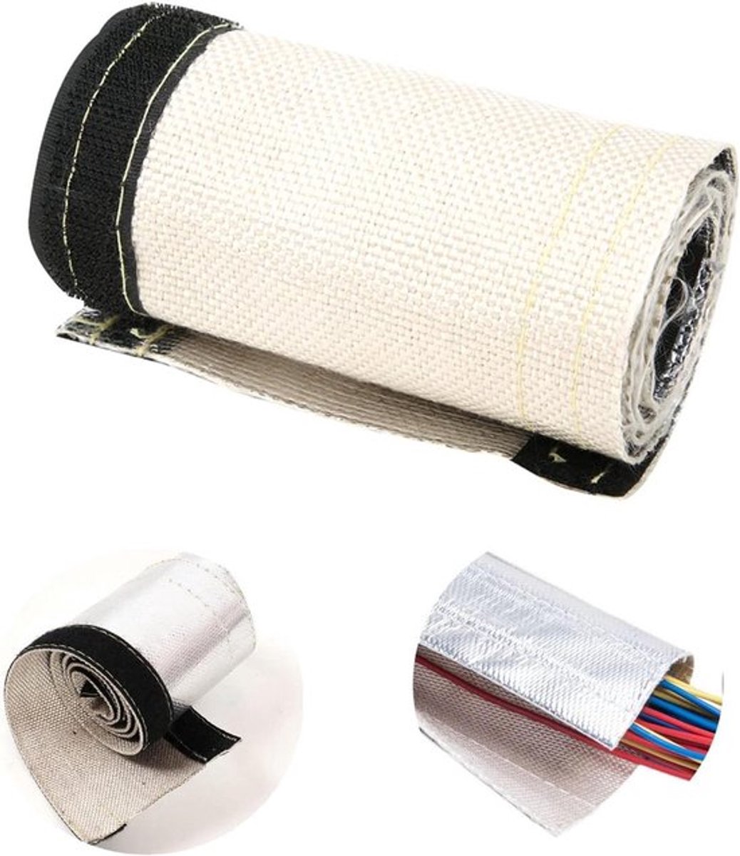 Geïsoleerde draadslang afdekking van grijs-witte hitteschildhuls van 600x106 mm voor effectieve hittebescherming en duurzame isolatie