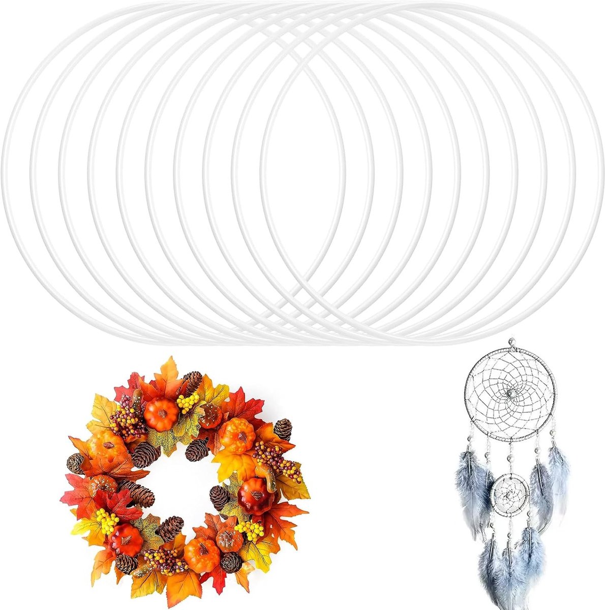 Set van 10 Decoratieve Metalen Ringen voor Creatieve Projecten, Wanddecoratie, Dromenvanger en Macramé Accessoires