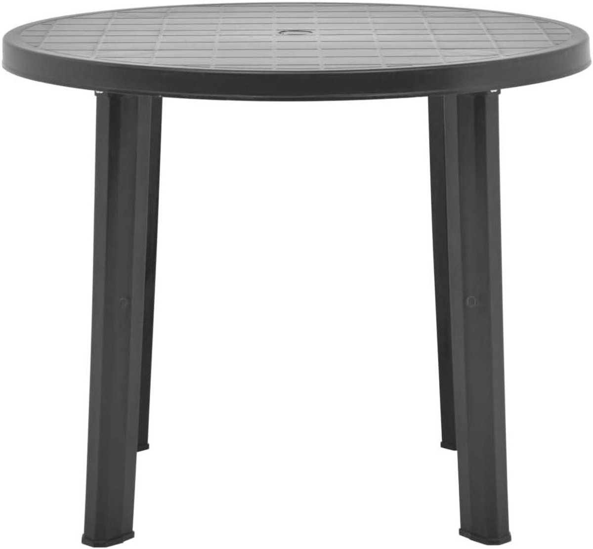 Kunststof Tuintafel - Bistrotafel Buiten - Buiten Eten - Onderhoudsvrij - 89 x 72 cm - Antracietgrijs
