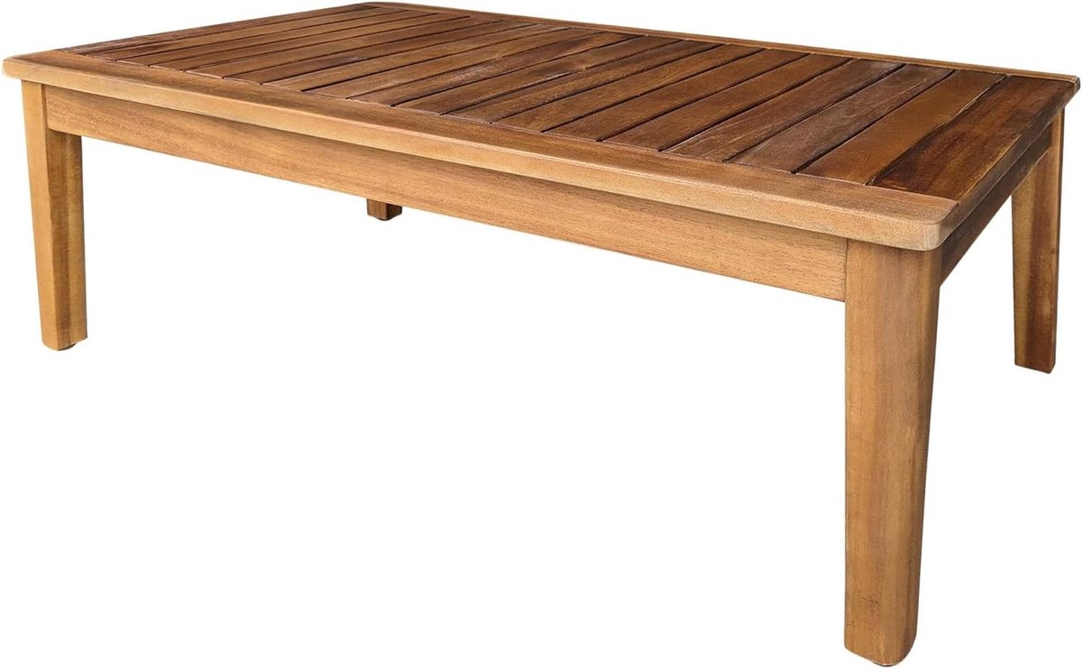 Houten bijzettafel - Tuin salontafel - Buitenmeubilair - Geolied acaciahout - 80 x 50 cm - Natuurlijk bruin