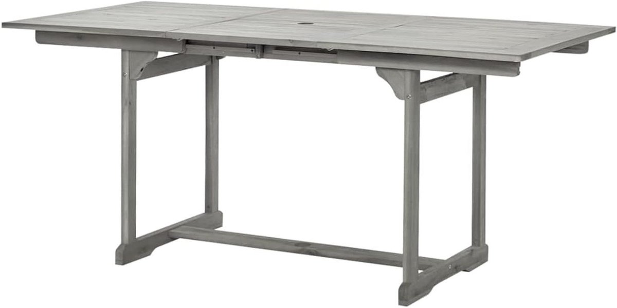 Eettafel Acaciahout - Tuinmeubel Uitschuifbaar - Buiten Dineren - Uitschuifbaar Ontwerp - 170 x 80 x 75 cm - Grijs