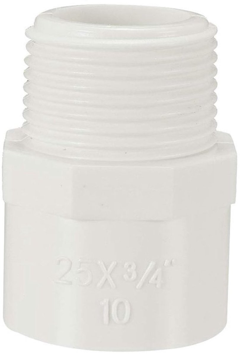 5 stuks 25 mm Slip x 3/4 PT buitendraad PVC pijpfitting adapter connector - voor koudwater drukdistributiesystemen en sanitairprojecten