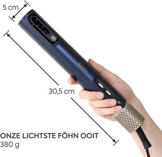 BaByliss 3-in-1 Wet to Dry Air Wand AS6550E Föhn - Drogen / Stylen / Volume - High Speed Digitale Haardroger (123km/h) - Bekend van TV