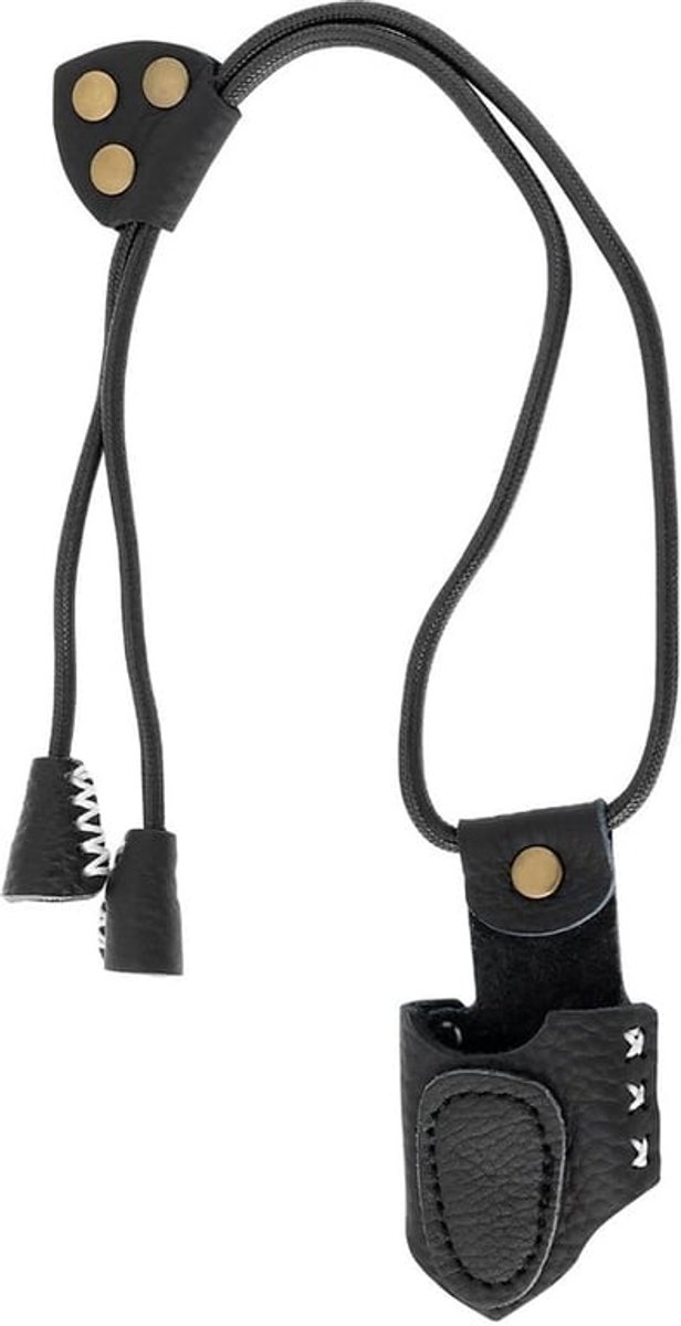 1PC Boogschieten Duimring PU Leer Duimbeschermer Ring met Touw Lengte 30cm voor Beginnend Boogschieten Boogschietwedstrijd Training Zwart