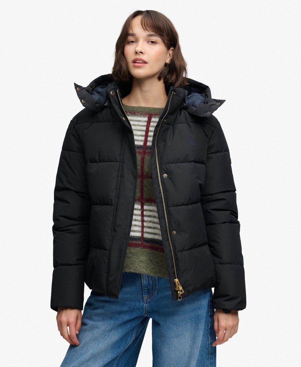 Superdry Premium Gewatteerde Jas Met Capuchon Dames Gewatteerde jassen Zwart