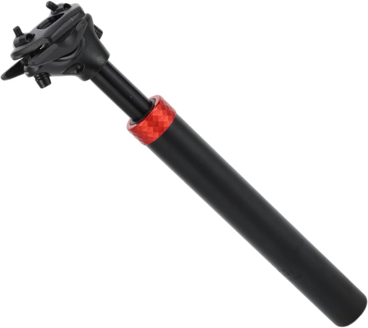 Verstelbare Shock Absorber voor Fietszadel - Lichtgewicht Aluminium Zadelpen 31.6x300mm in Zwart en Rood voor Mountainbikes