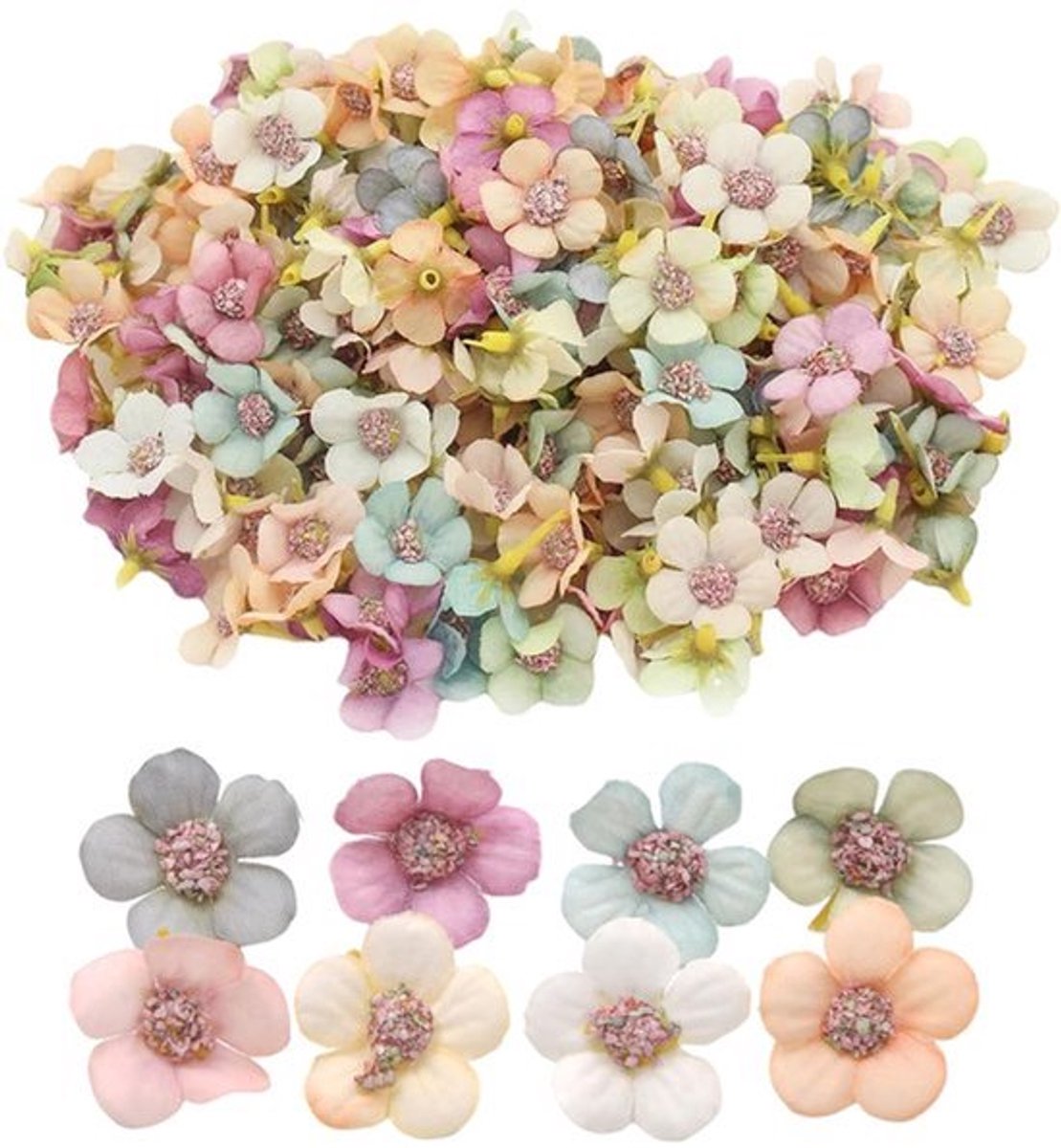 Pack van 200 Kunstbloemen - Daisies - 2,5 cm - Perfect voor Bruiloft Decoratie