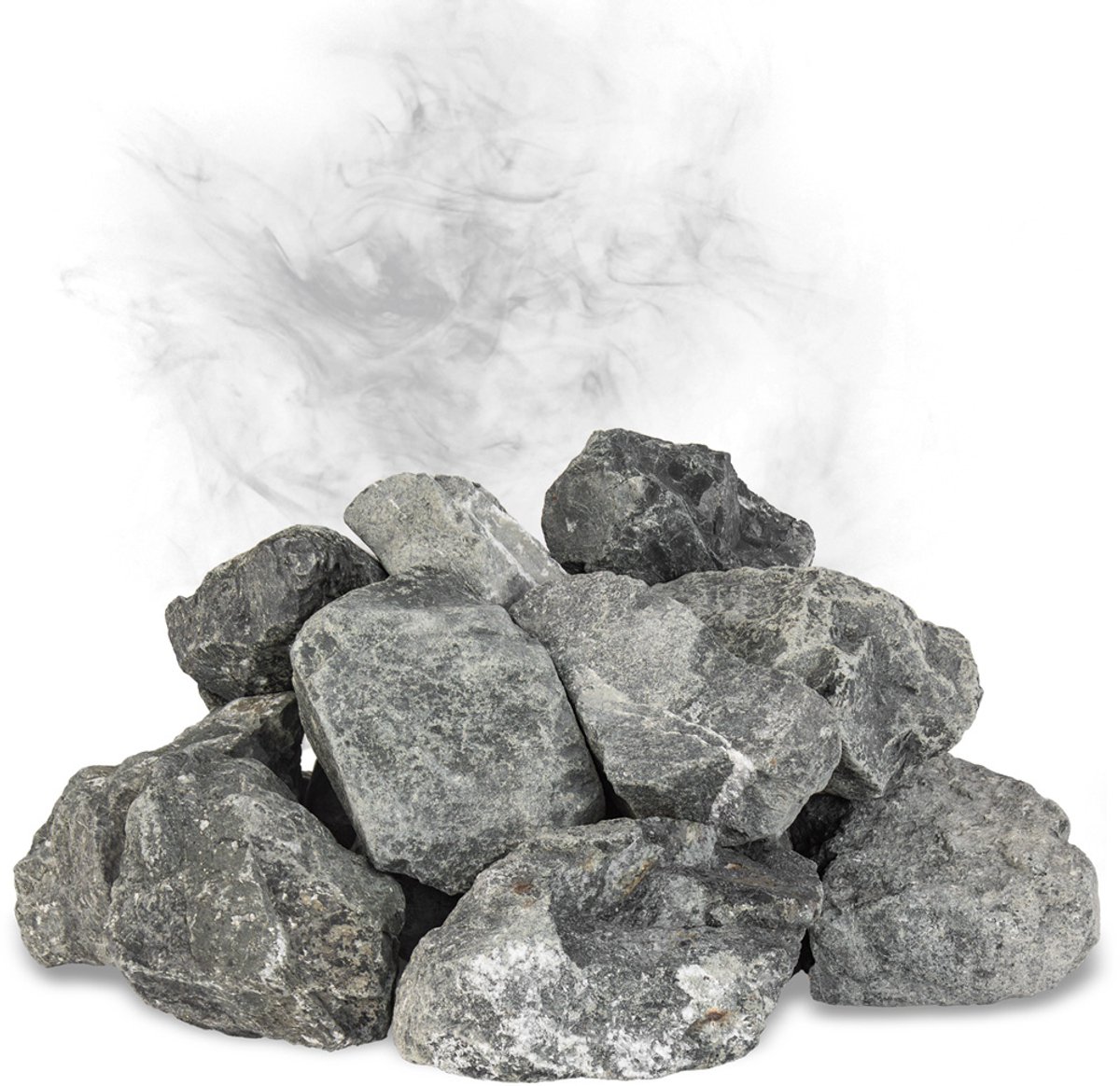 Flameup Duitse Diabaas Saunastenen, 20 kg, 80 - 120 mm, Voorgewassen Saunastenen voor Saunakachels, Met de hand geselecteerd, Milieuvriendelijke Sauna-accessoires voor alle soorten sauna's