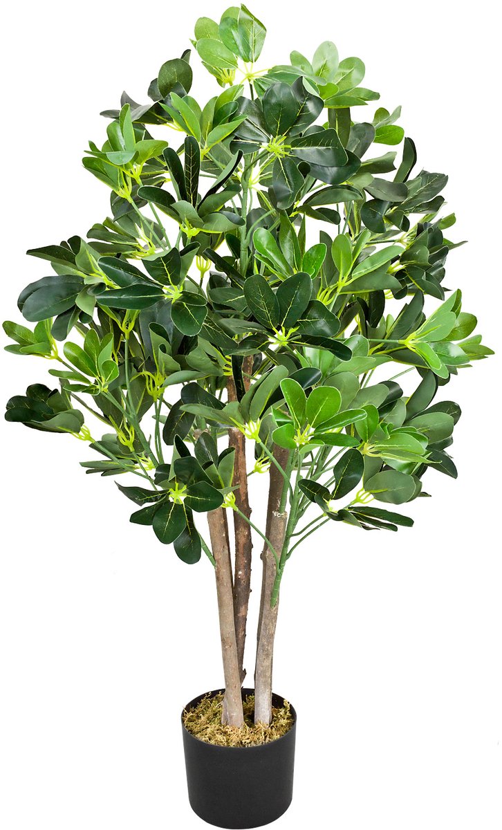Decovego Schefflera Kunstplant, Kunstmatige Parapluboom 95 cm, Duurzaam Kunststof, Voor Binnengebruik, Onderhoudsarme Decoratie