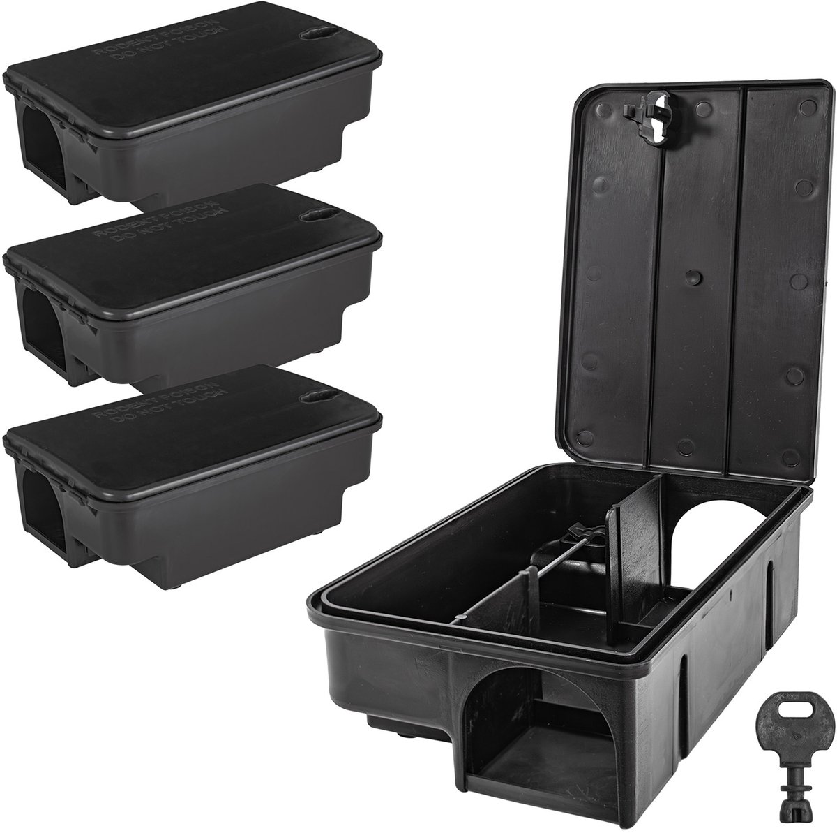 4x aasstation ratten muizen aasdoos tuin muizenval ratten aas doos doos rattenval kinderen huisdier veilig ratten aas station muis doos aas doos cadeau Petigi