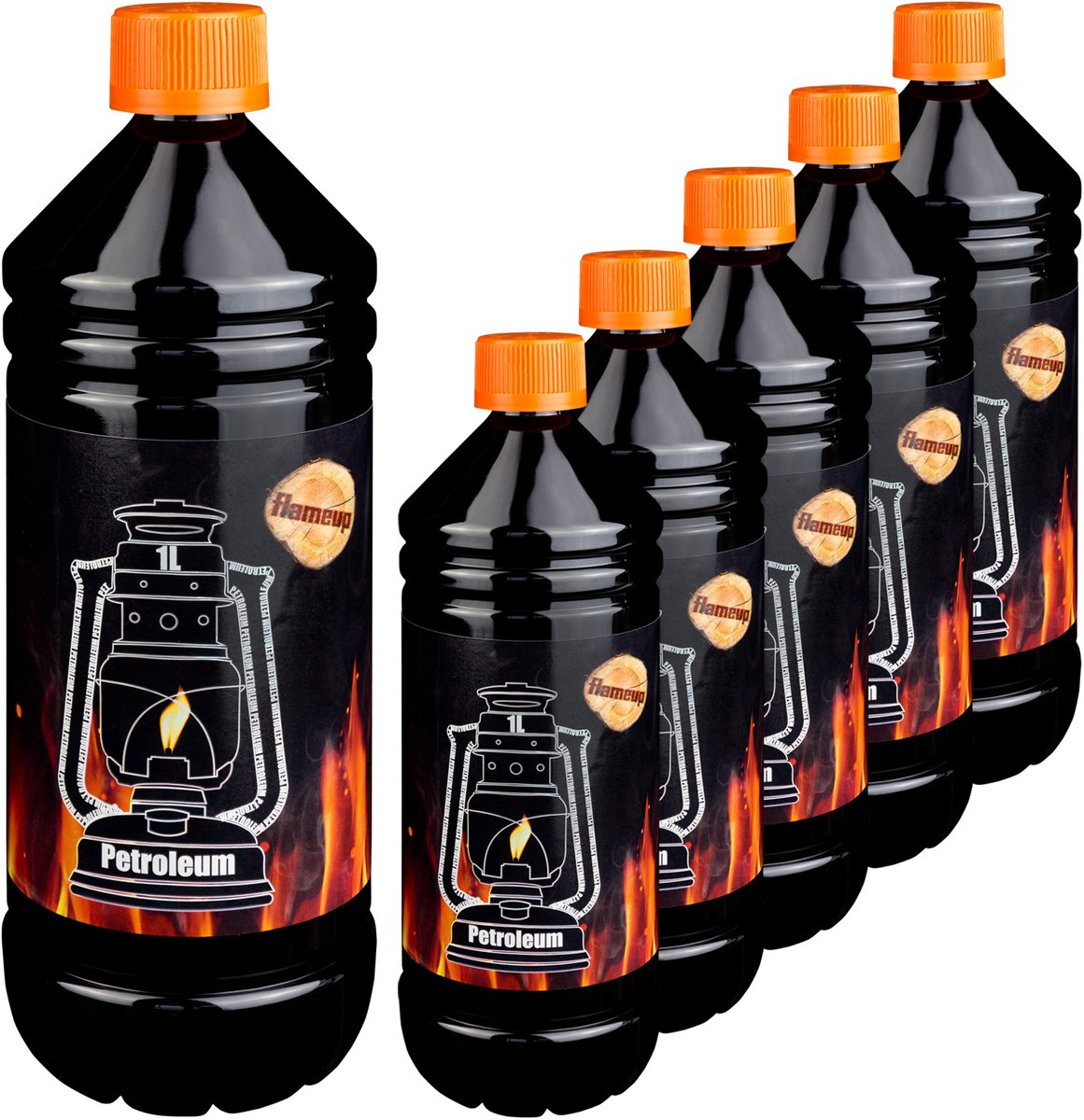 Petroleum voor petroleumkachels, petroleumfornuizen, petroleumlampen, open haarden en verwarmingssystemen. Petroleumreiniger voor lampen en lantaarns. 6 liter Flameup