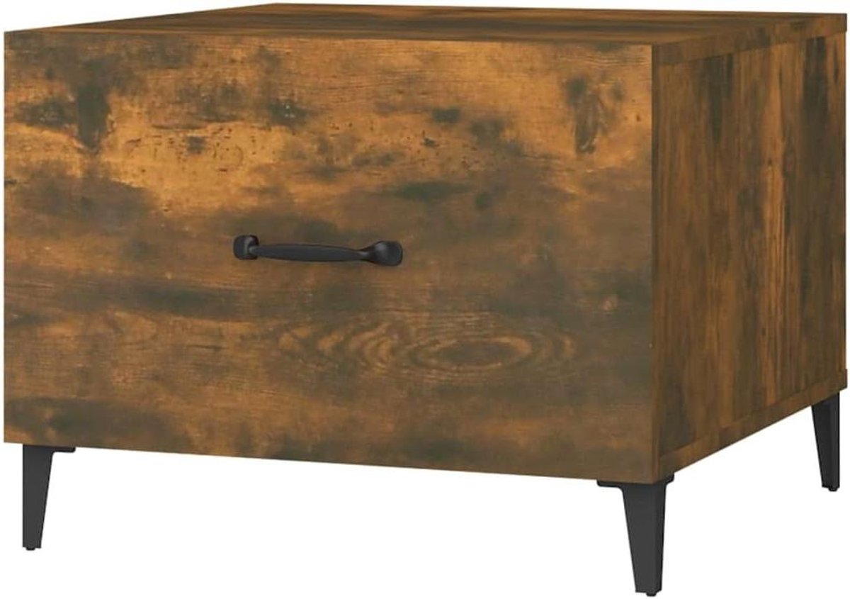 Salontafel met lade - Bijzettafel Hoektafel - Woonkamer inrichten - Industriële charme design - 50 x 40 x 50 cm