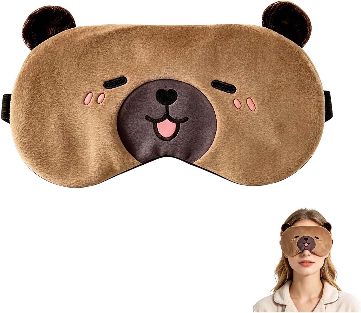 Grappig Slaapmasker voor Diepe Slaap, Zacht Pluche Oogmasker voor Dames, Heren en Kinderen, Ideaal voor Reizen en Dutjes