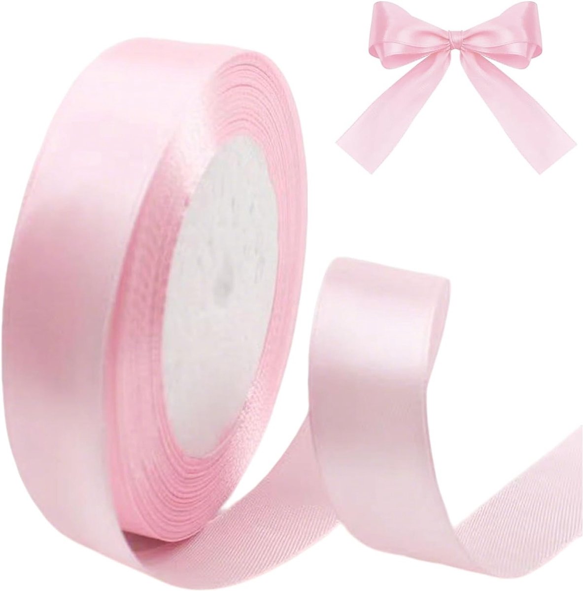 Kralen en Ribbons voor Cadeauverpakking, 20mm Breed, 23m Roze Satijnen Lint voor DIY, Feestdecoraties, Verjaardagen en Valentijnsdag