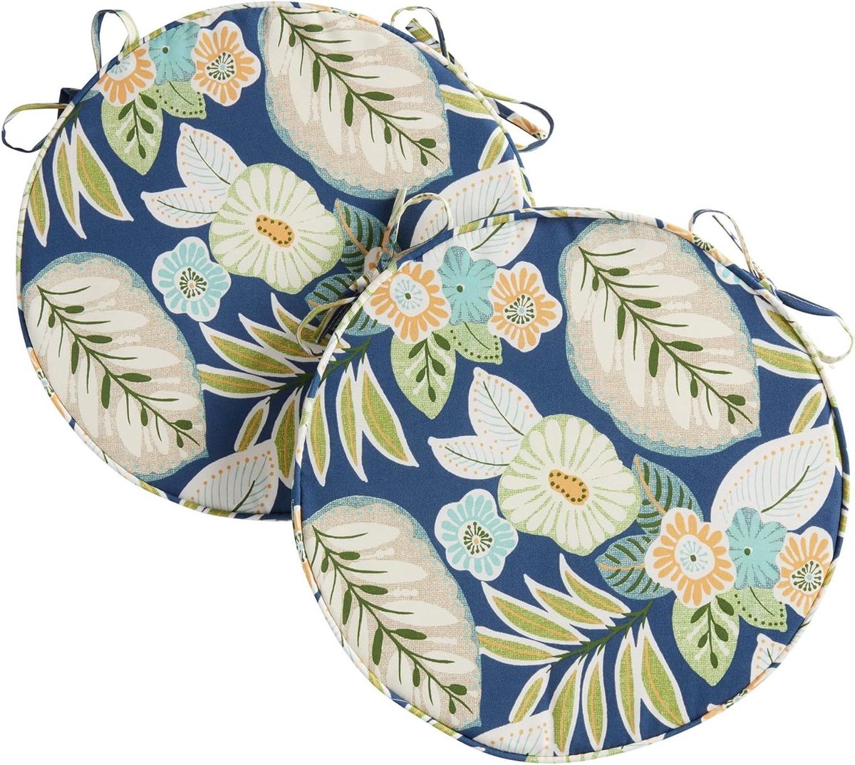 Ronde Zitkussens - Buiten Kussens - Terras Meubilair - Weerbestendig Materiaal - 46 cm - Bloemenprint