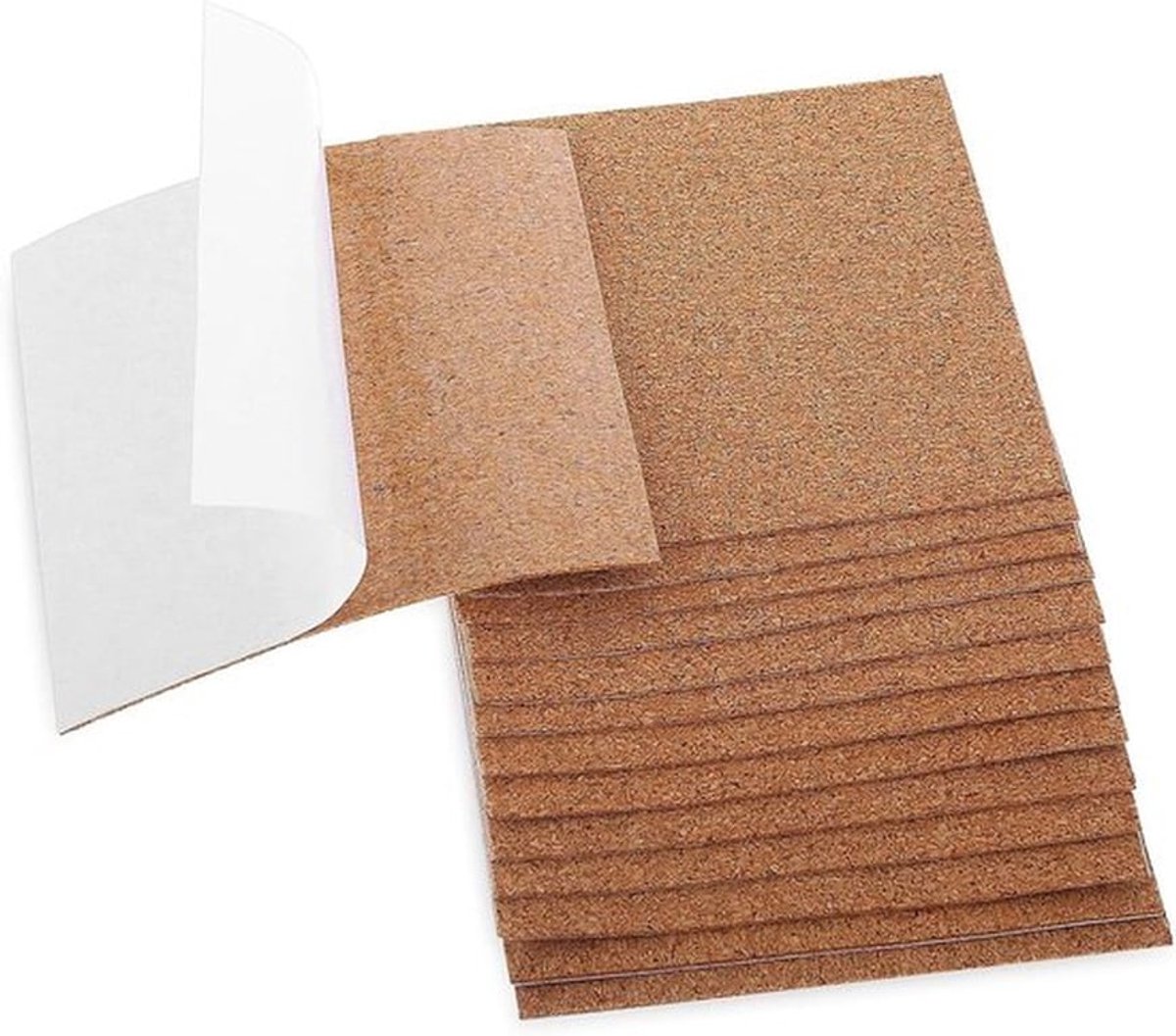 16 stuks zelfklevende 1mm dikke kurkplaten - rechthoekig - kurkonderzetters - kurkmat - tafeldecoratie - doe-het-zelf - 10x10 cm