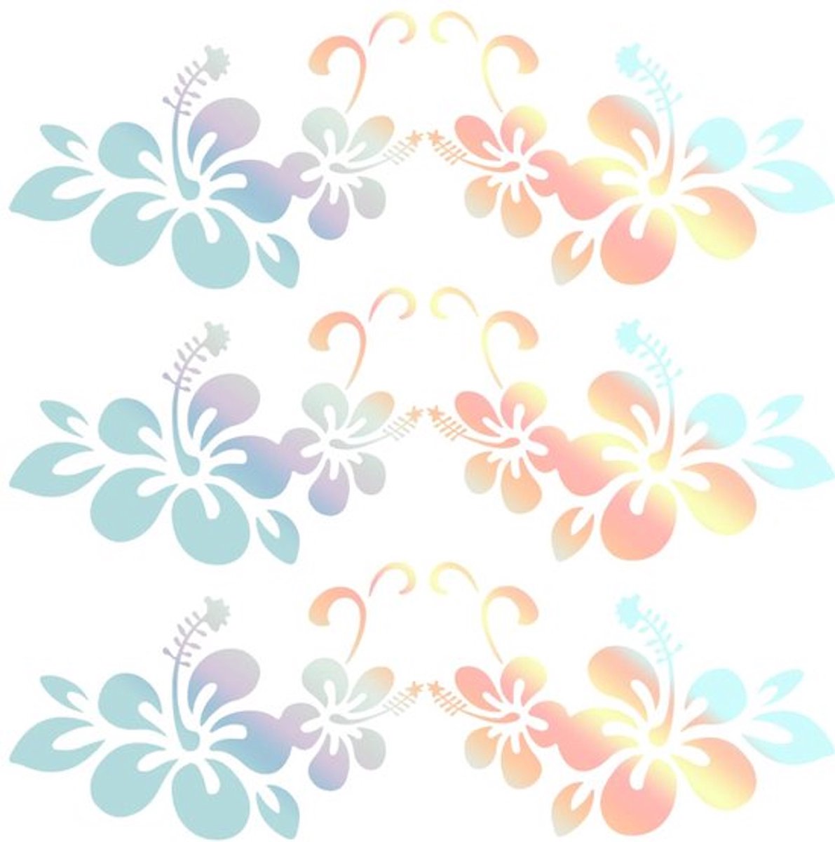 5 Stuks Hibiscus Bloem Auto Stickers - Waterproof PET - Vrouwen Decoratie