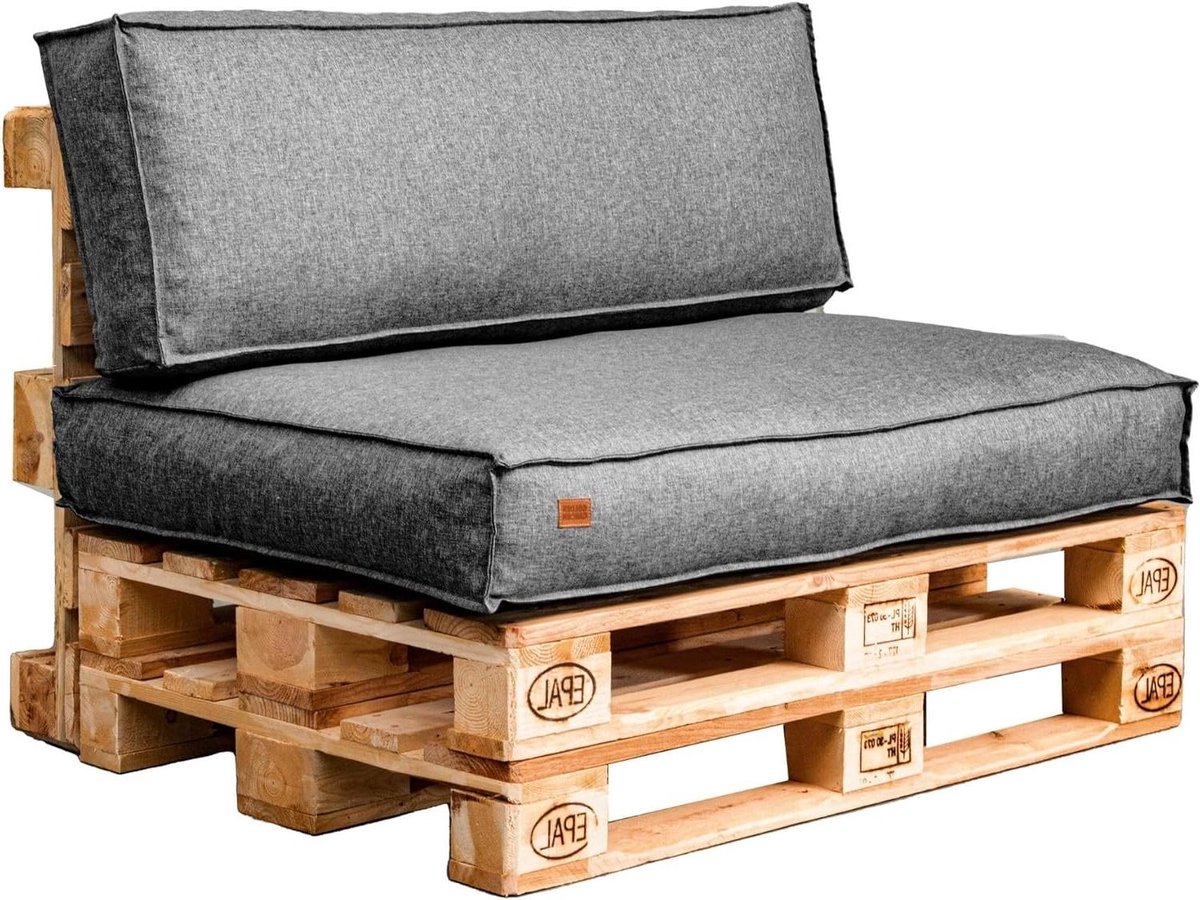 Tuinkussen set - Palletkussens - Loungen buiten - Schuimgranulaat vulling - 120x65x10 cm - Licht gemêleerd
