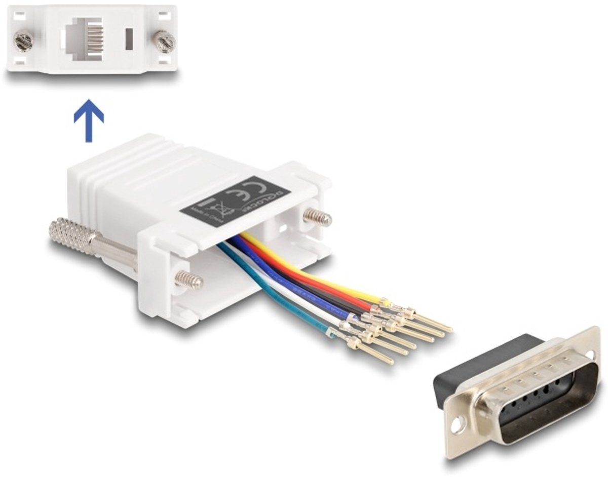 Delock D-Sub 15 pin male to RJ12 female Assembly Kit white