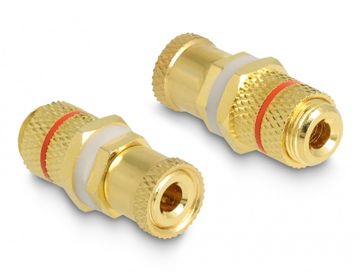 Delock Audio Adapter binding post to binding post for installation, red ring