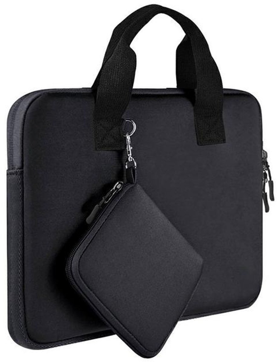 KZQ laptoptas - Gemaakt van neopreen, met opbergvakken, lichtgewicht en duurzaam - Geschikt voor de meeste 13-inch laptops - Zwart