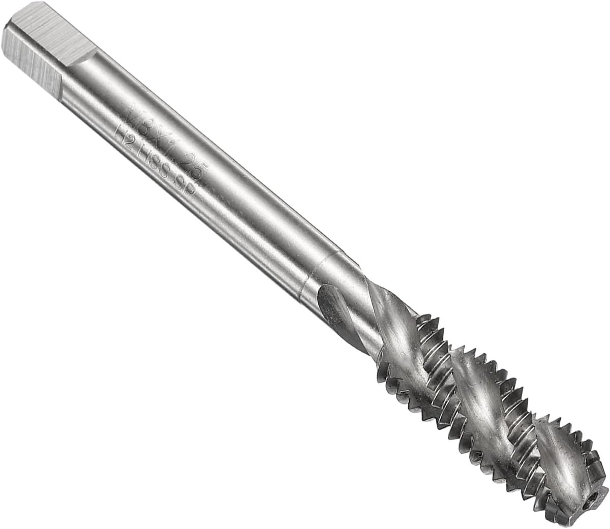 Schroefdraadtap-set, M8 x 1,25 mm, H2, metrische machine-schroefdraadboorbit, ongecoat reparatiegereedschap, M2 hogesnelheidsstaal (HSS)