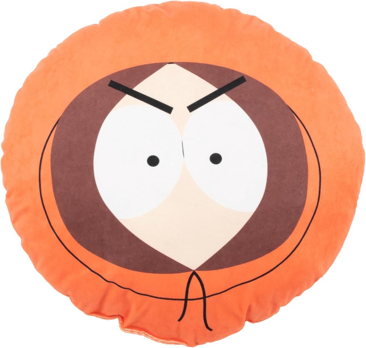 Labels South Park kussen, hoofdkussen 37 x 33 cm, oranje, sofakussen Kenny, sierkussen voor fans