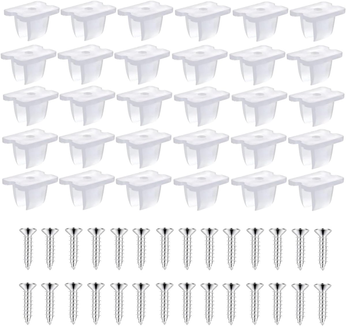 Led neon montageclips, 30 stuks ledstrip, montageclips, siliconen ledstrips, houder voor 5 mm tot 6 mm ledstrips, houder met schroeven, doorschijnend