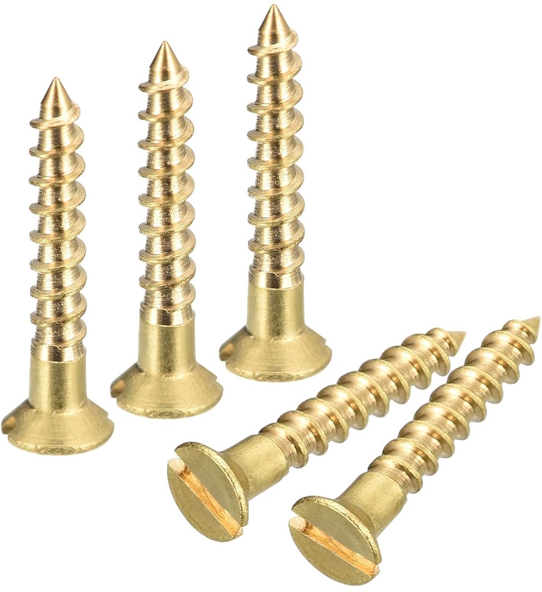 Houtschroeven, 30 stuks M2,5 x 16 mm sleufaandrijving, verzonken kop, zelftappende schroef voor houtbewerking meubels