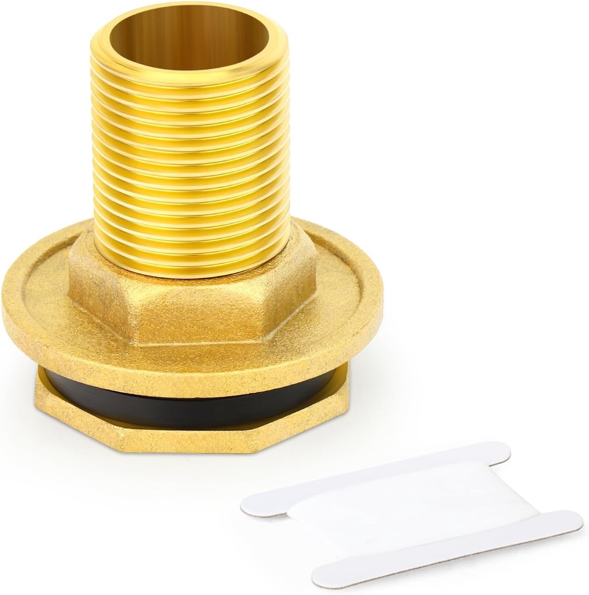 1 stuk 3/4"BSP mannelijke schroefdraad heavy-duty messing schotwatertankconnectoradapter met rubberen ring voor regentonnen, aquaria, badkuipen