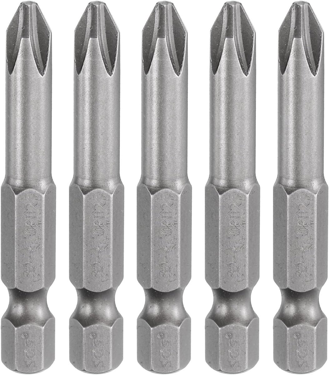 5 stuks # 2 Phillips schroevendraaierbit PH2 1/4 inch zeskantschacht 2 inch (50 mm) lang magnetisch S2 staal industriële kwaliteit schroevendraaier bit kruiskop boor bits 6 mm stang