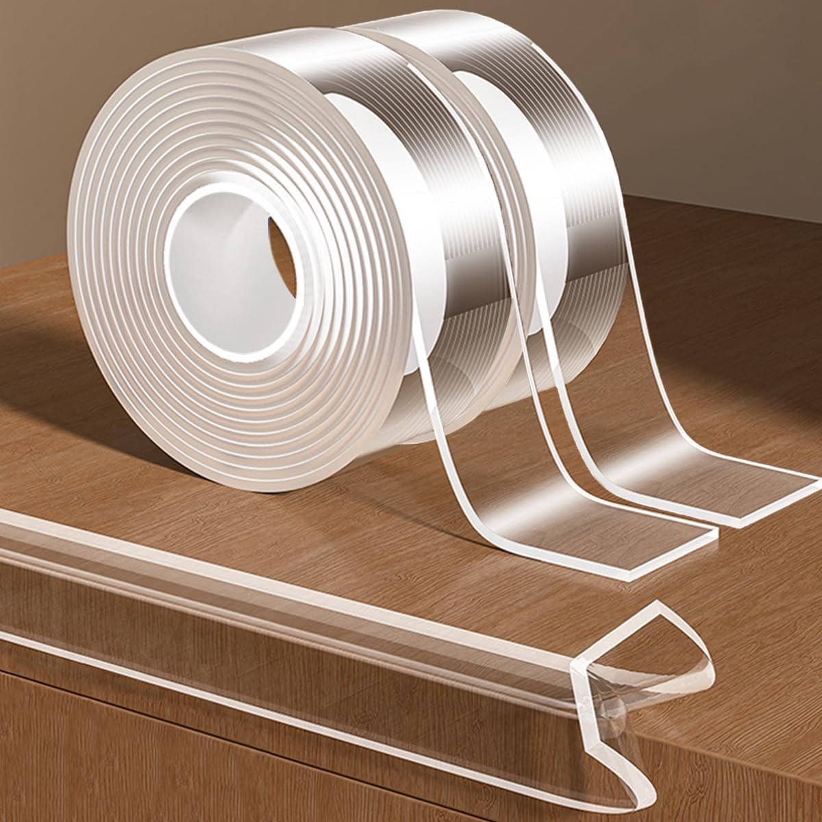 2 stuks transparante randbeschermband, meubelbeschermband, randbescherming, voorgelijmd, pvc, randbescherming, 30 mm x 3 m