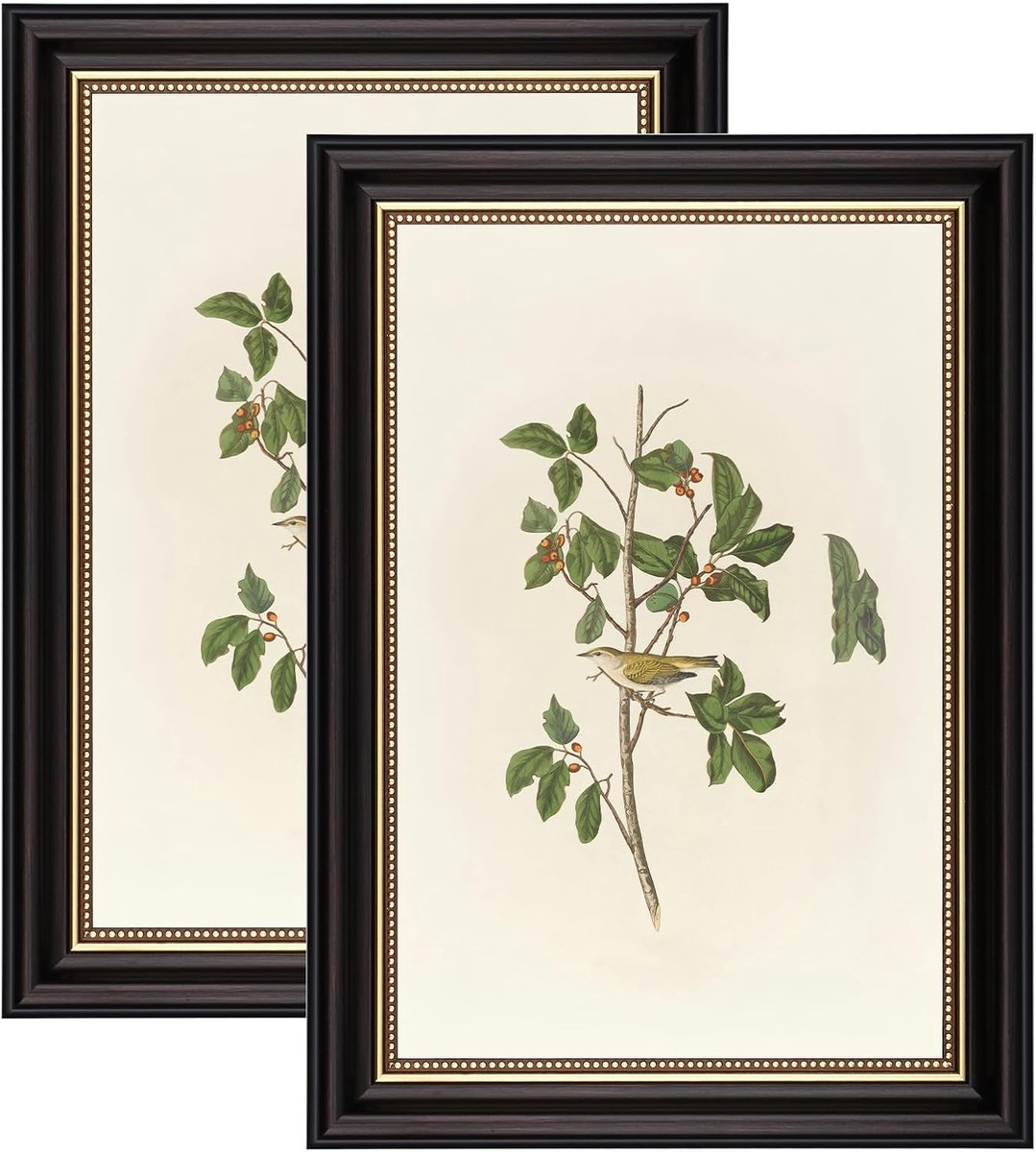 Set van 2 Vintage Fotolijstjes 20x30 cm, Shabby Chic Fotolijsten Retro voor Muur en Tafel, Staande Foto Lijsten Horizontaal & Verticaal, Picture Photo Frame for Wall (Zwart, 20 x 30 cm)