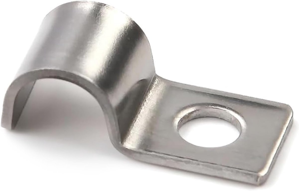 30 stuks kabelklemmen, V2A buisklemmen, metalen kabelhouder, enkel gat slanggesp, buishouder, kabelclips, metalen kabelklemmen voor kabel Ø 5 mm