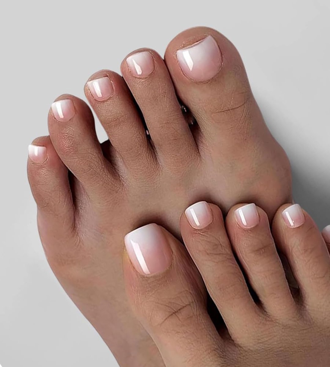 Nepteennagels 120 Stuks - Nude Ombre Witte Gradient - Volledige Bedekking - Perfecte Pasvorm voor Alle Teennagels - SnelShoppen