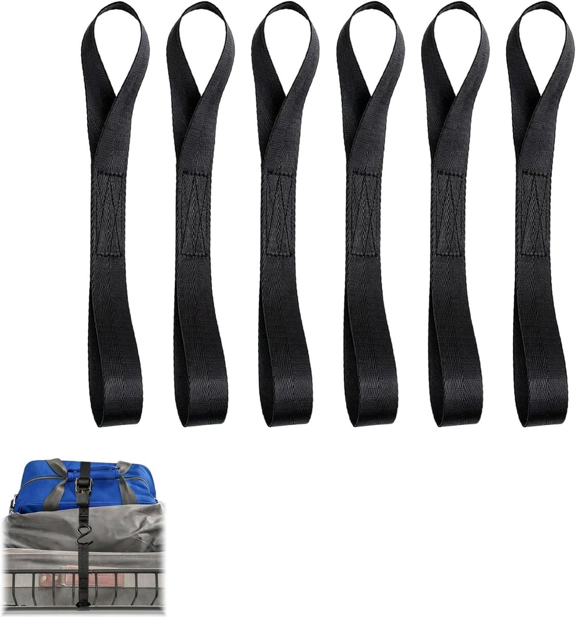 Sjorlussen - Zwart - 25 x 295 mm - Duurzame Bevestigingsriemen met 300 kg Belastbaarheid - Voor Motorfiets, Fiets en Aanhanger