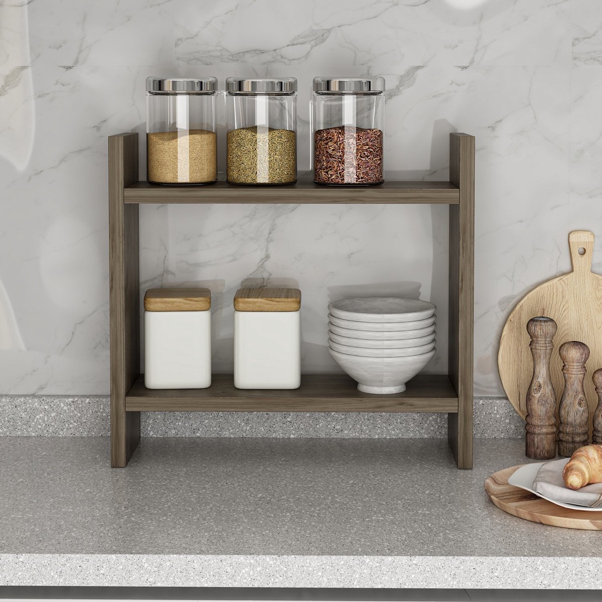 Skye Decor , Keukenplank, Denver - Walnut, Gemelamineerde spaanplaat, Walnoot, 34 x 30 x 10 cm