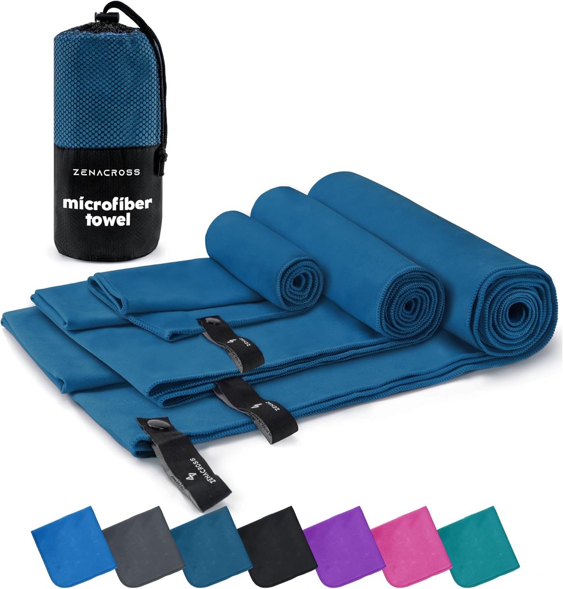 Microvezel Handdoek Set van 3 - Compacte, Sneldrogende en Absorberende Sporthanddoeken - Ideaal voor Sporten - SnelShoppen