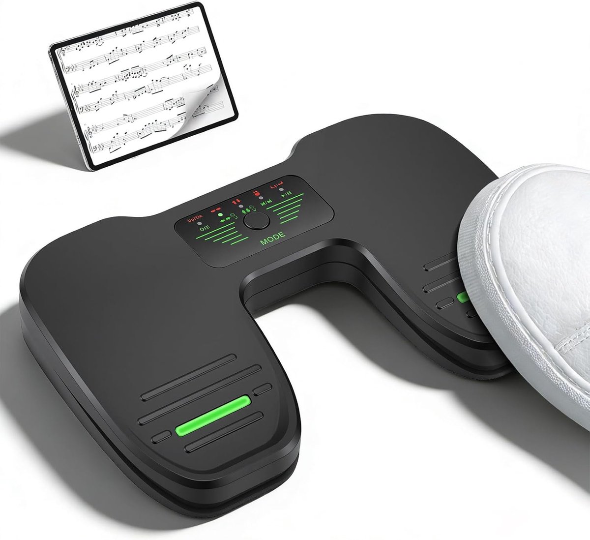 Bluetooth pagina flip pedaal - Draadloos en stil - Compatibel met tablets - Handsfree controle voor muziek lezen - SnelShoppen