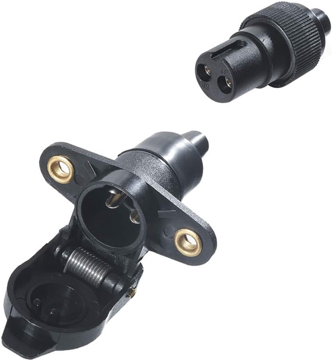 2-pins vrouwelijk mannelijk stopcontact, waterdicht, 12 V, voor aanhanger, compatibel met tractor/landbouwvoertuig/landbouwmachines