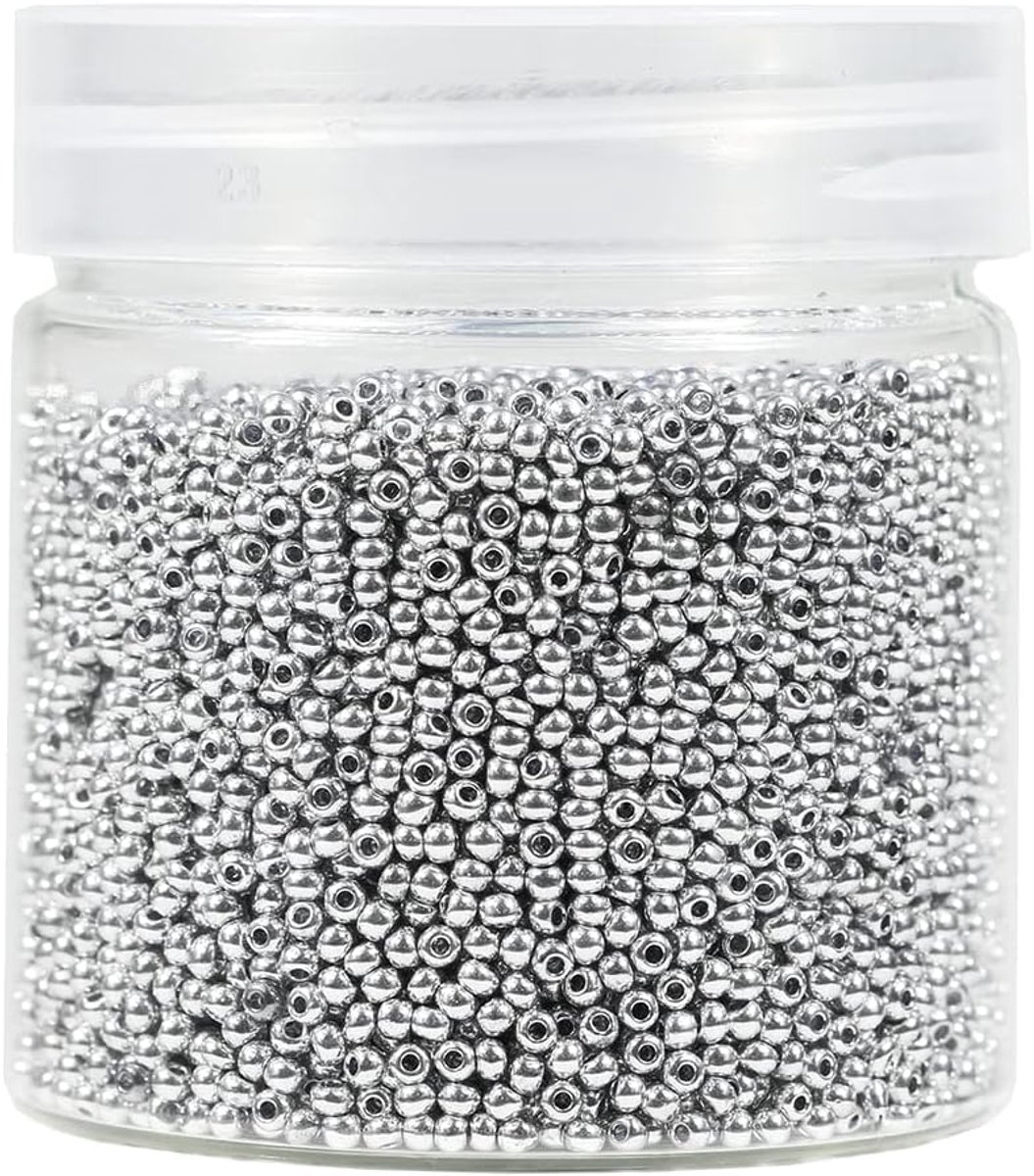 10000 stks/110 gram zilver 2mm ronde glazen rocailles voor het maken van sieraden