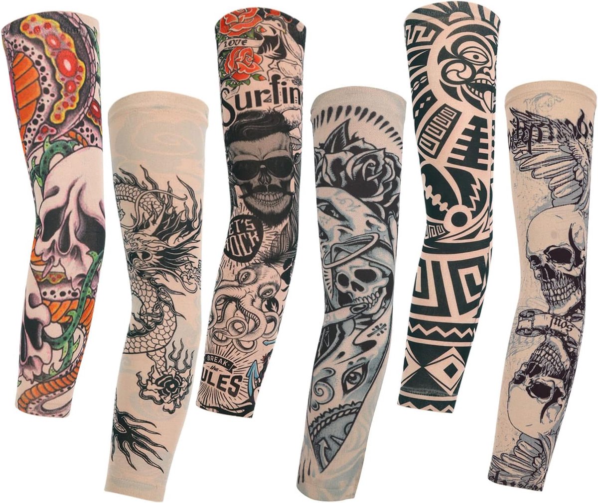 Tijdelijke Tattoo Mouwen Voor Mannen Volwassen Vrouwen Slip Op Elastische Arm Kousen Unisex