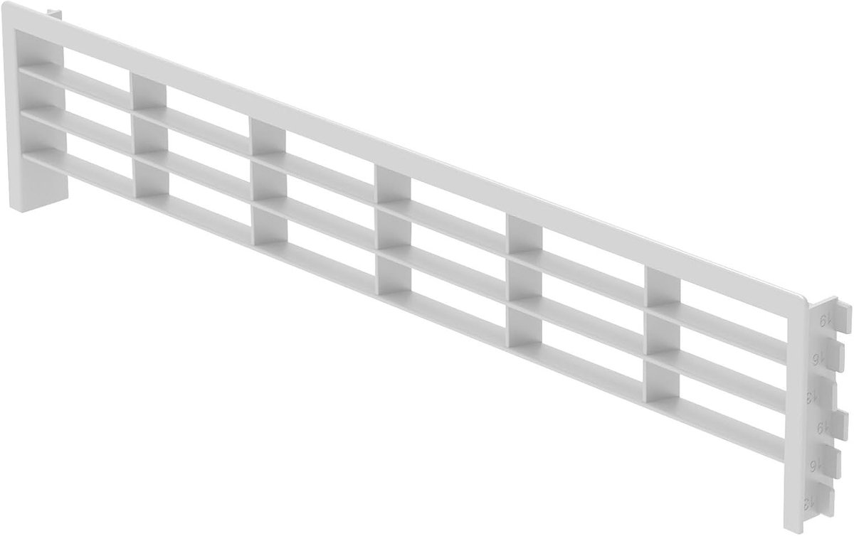 ventilatierooster voor plinten 396 x 83 mm wit (inlaatmaat 384 x 75 mm) Luchtafvoerrooster geschikt voor paneeldikte 13, 16 en 19 mm, voor gebruik in keuken & badkamer
