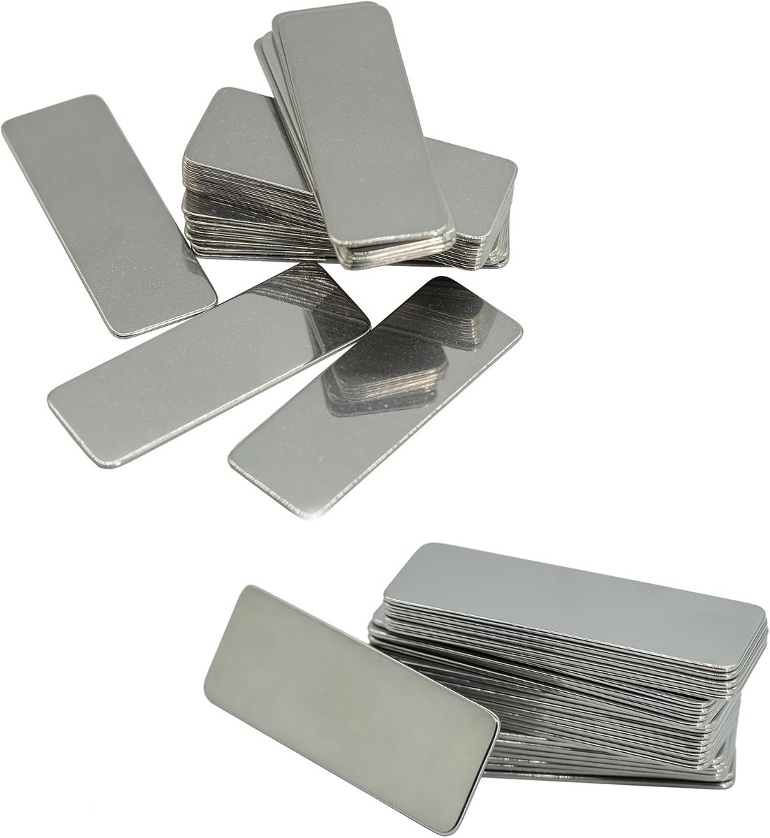 304 Roestvrij Staal Gegraveerde Lege Tags Rechthoekige Stempeling Lege Metalen Plaques voor Gravure 25-Pack 5 x 1,8 CM