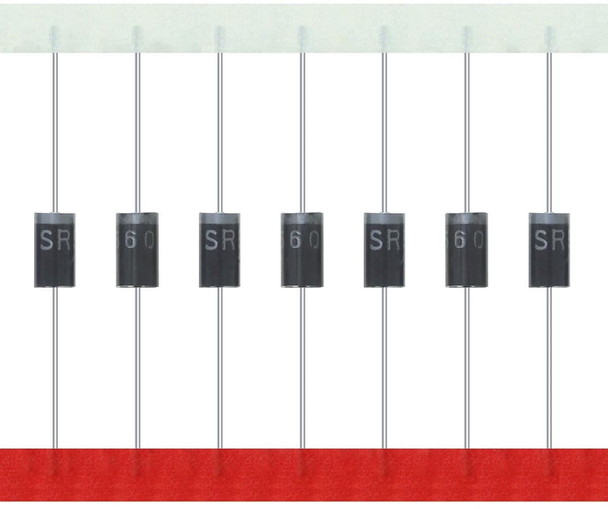 SR560 SB560 Schottky Barrier gelijkrichter diode 5A 60V DO-27 axiale diodes 5 ampère 60 volt (verpakking van 20 stuks)