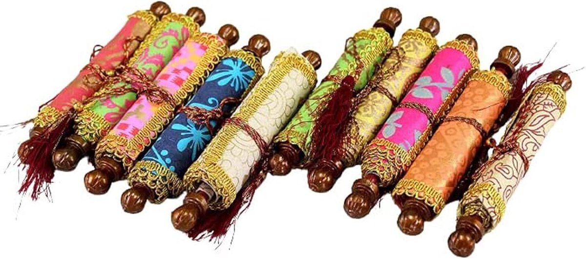eSplanade Geld Gift Lifafa Enveloppen | Rolling Scroll type | Multi color Handgemaakt Papier Gebruikt - Pack van 10